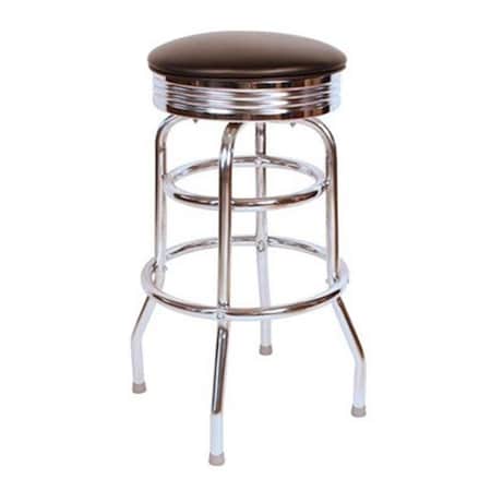 Richardson Seating Corp Richardson Seating Corp 1971BLK 1971- 30 in. Floridian Swivel Bar Stool; Black - Chrome 1971BLK